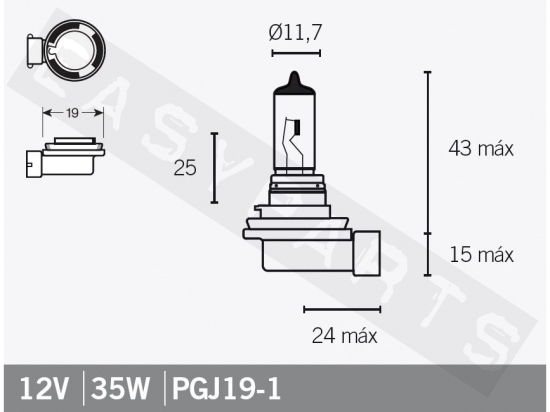Lamp halogeen OSRAM H8 PGJ19-1 12V/35W Night Racer